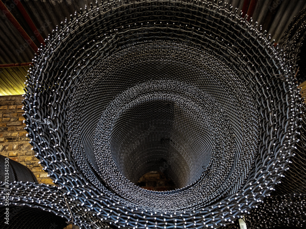 Metal wire mesh at a factory