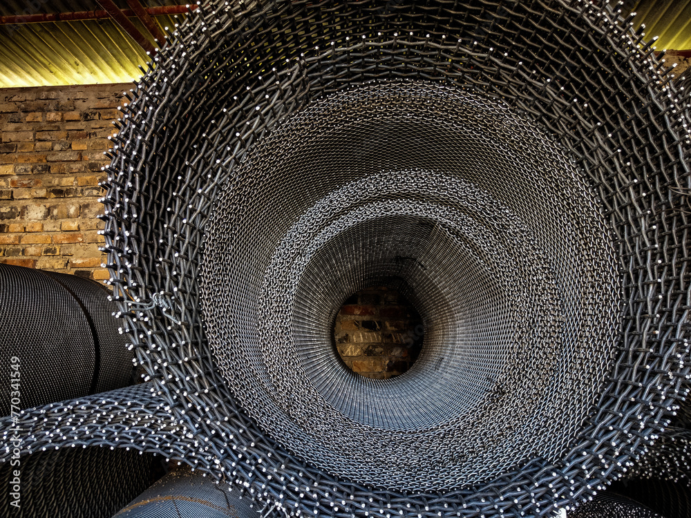 Metal wire mesh at a factory