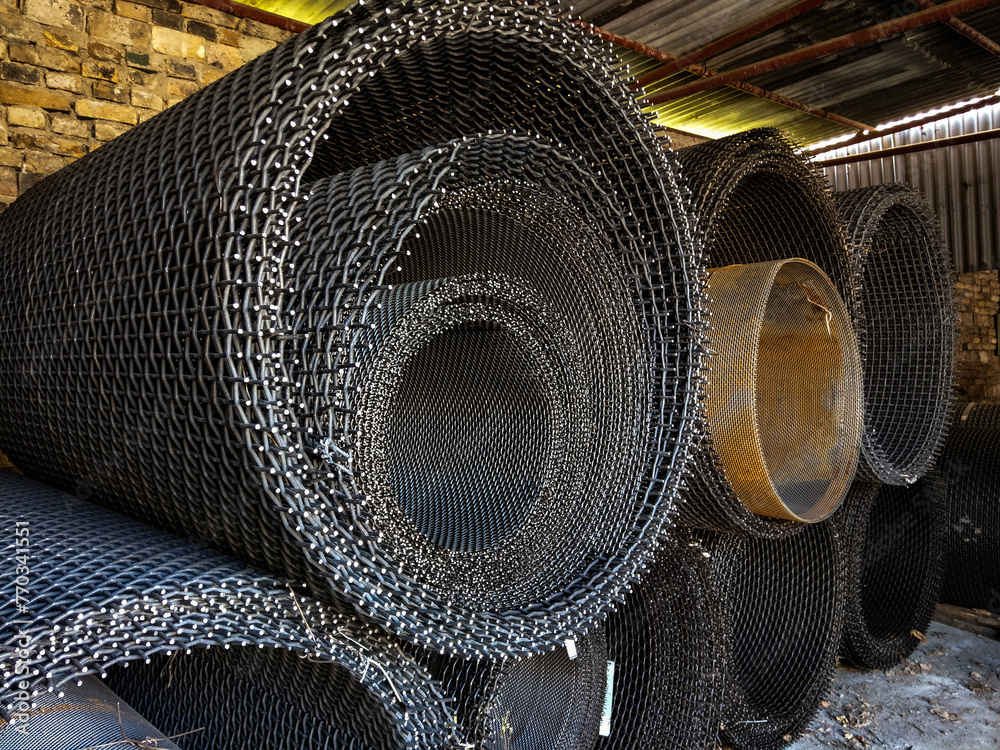 Metal wire mesh at a factory