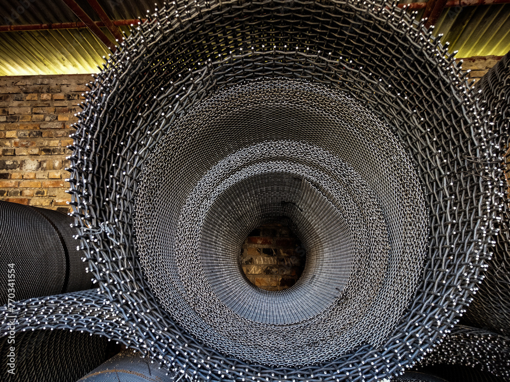Metal wire mesh at a factory