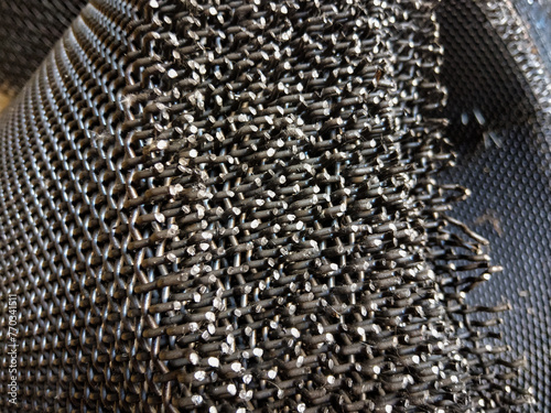 Obraz na płótnie Metal wire mesh at a factory w salonie
