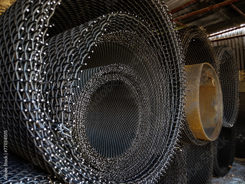 Metal wire mesh at a factory