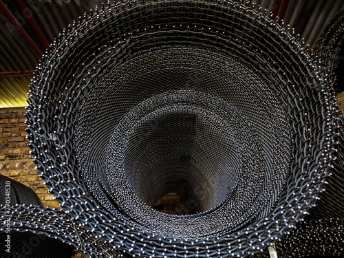 Obraz na płótnie Metal wire mesh at a factory w salonie
