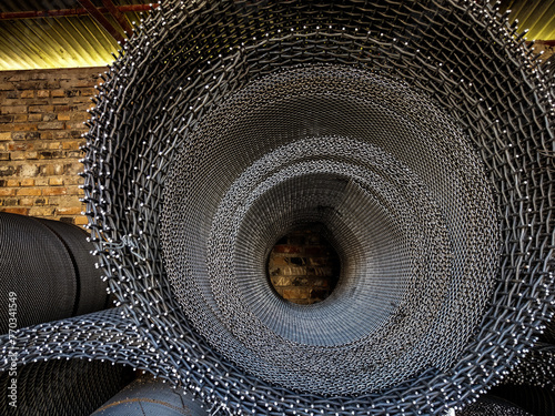 Obraz na płótnie Metal wire mesh at a factory w salonie