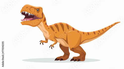 Cartoon happy tyrannosaurus on white background flat vector © Roses