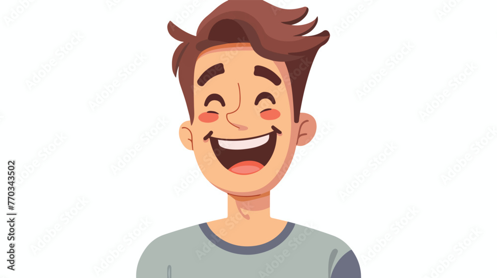 Happy man cartoon icon image flat vector 
