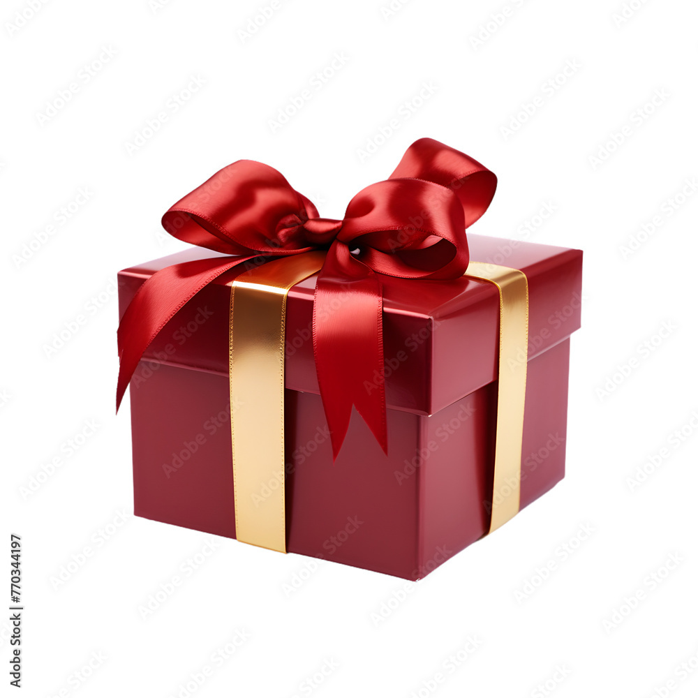 Red gift box isolated on a transparent background Red gift box isolated on a transparent background