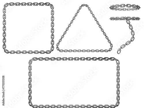 Chain texture stoke image use white background