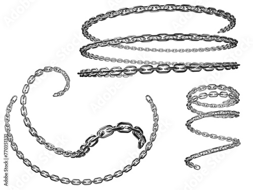 Chain texture stoke image use white background