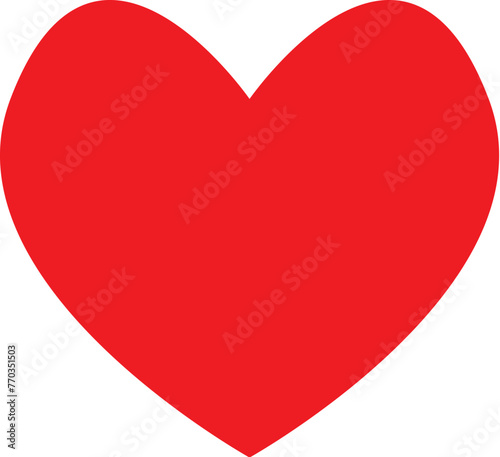 Red heart illustration symbolizing love and romance for Valentine's Day, designed as a 3D vector icon isolated on white, perfect for cards and decorations