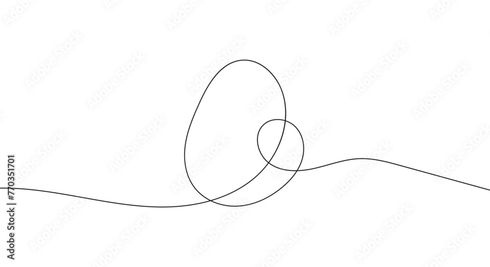 Easter egg one line drawing. Continuous line drawing of simple egg. Happy Easter concept. Vector isolated hand drawn illustration. An element drawn with one black line on a white background in eps 10. Easter egg one line drawing. Continuous line drawing of simple egg. Happy Easter concept. Vector isolated hand drawn illustration. An element drawn with one black line on a white background in eps 10.
