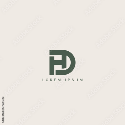 Alphabet Letters HD DH Creative Logo Initial Based Monogram Icon Vector Element