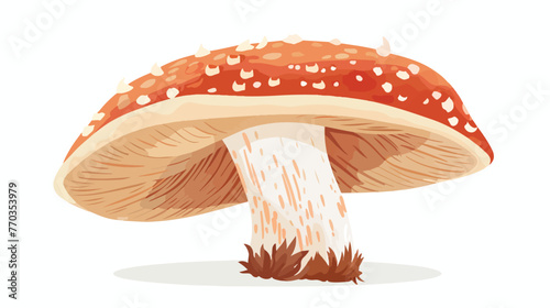 Isolated fresh russula mushroom on white background.