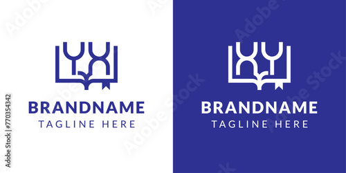 Letters YX and XY Book Logo, suitable for business related to book with YX or XY initials