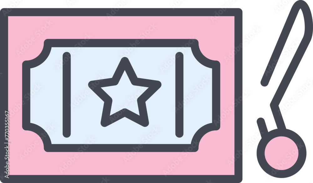 Scissor Ticket Vector Icon Scissor Ticket Vector Icon