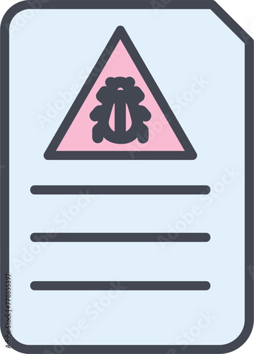 Bug Document Vector Icon