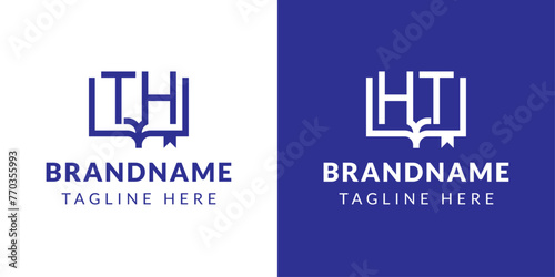 Letters HT and TH Book Logo, suitable for business related to book with HT or TH initials