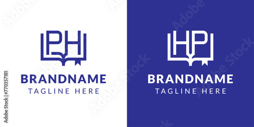 Letters HP and PH Book Logo, suitable for business related to book with HP or PH initials