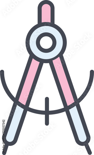 Geometrical Compass Vector Icon