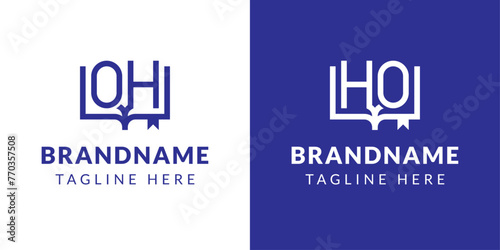 Letters HO and OH Book Logo, suitable for business related to book with HO or OH initials