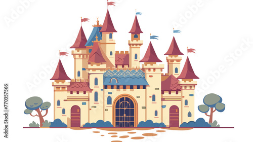 fantasy castle flat vector isolated on white background © Roses