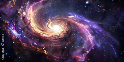 A spiral galaxy, its arms aglow with stars and luminosity, showcasing the majestic dance of the cosmos.