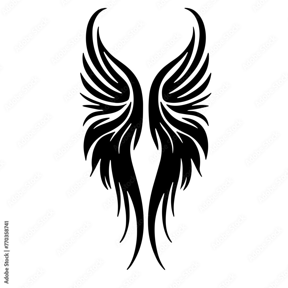 Obraz premium wings tattoo vector silhouette