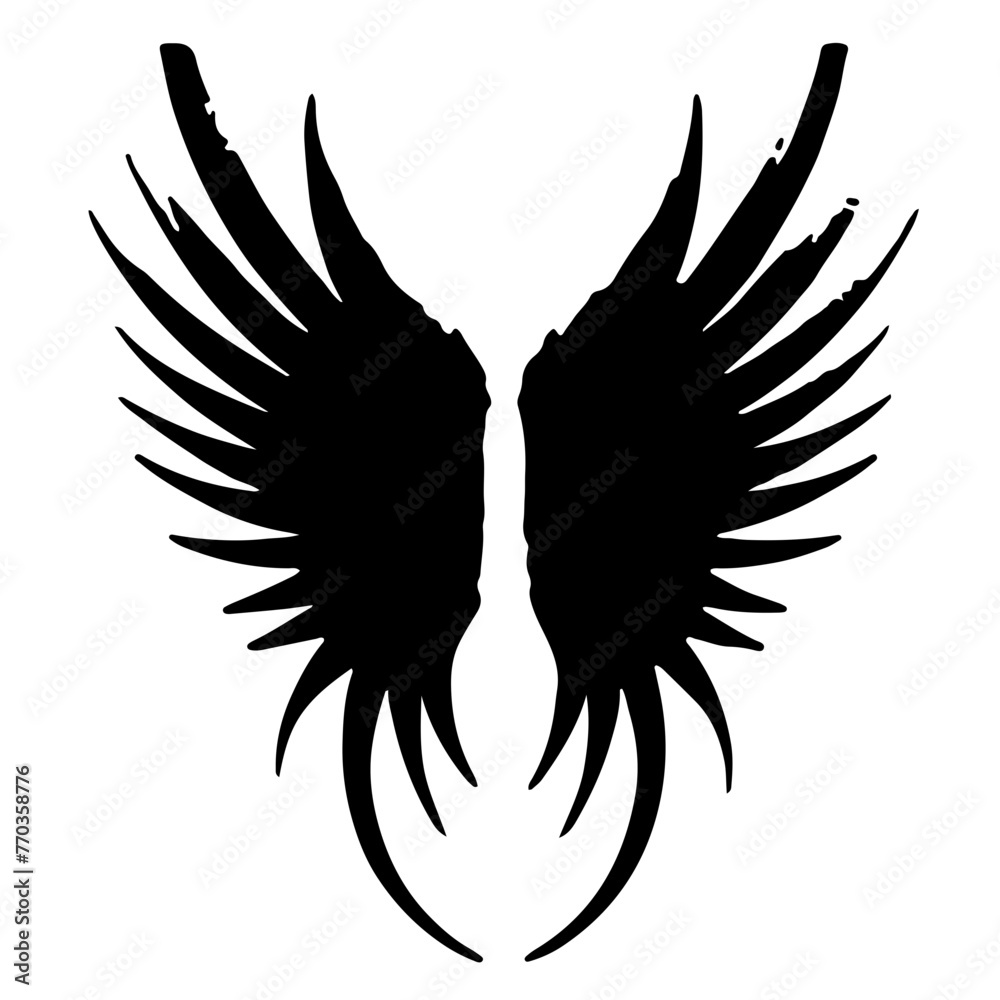 Obraz premium wings tattoo vector silhouette