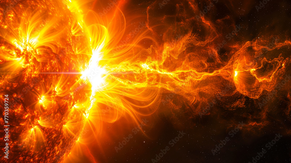 Solar Flare Activity Abstract Representation.