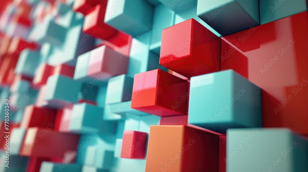 Obraz premium colorful blocks abstract 3d background