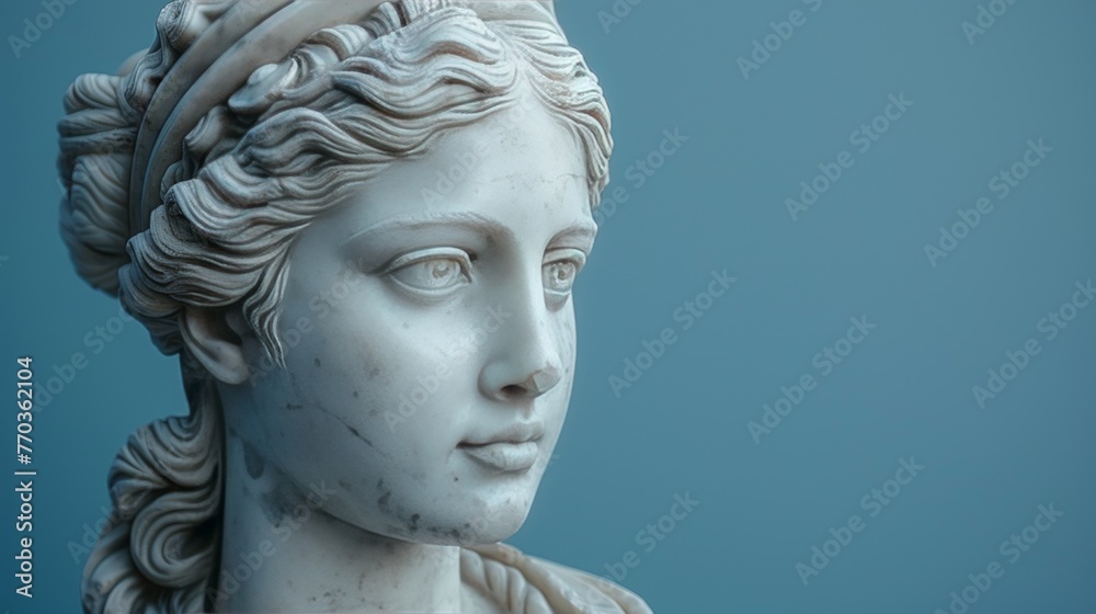 A statue of a woman with a crown on her head A statue of a woman with a crown on her head