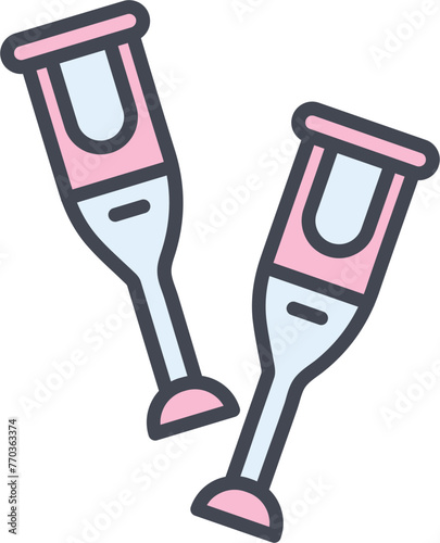 Crutches Vector Icon