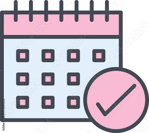 Marked Calendar Vector Icon