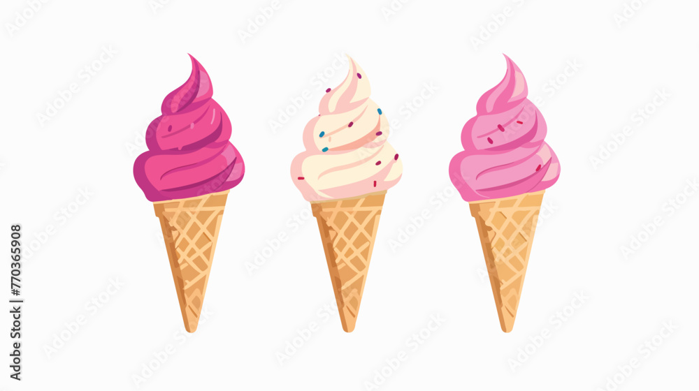 Ice cream icon flat vector isolated on white background