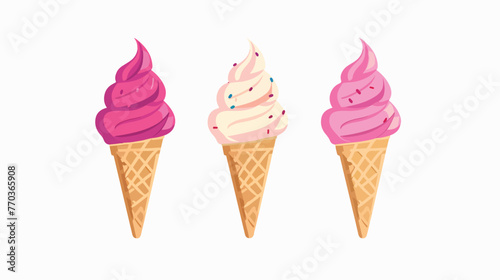 Ice cream icon flat vector isolated on white background