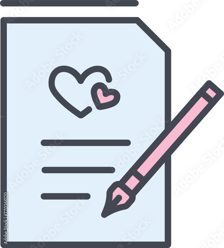 Marriage Contract Vector Icon