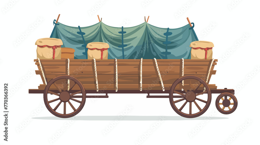 Illegal immigrants wagon icon. Flat of Illegal immigra