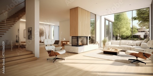 minimalist interior of a scandinavian modern house