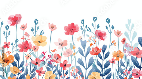 Illustration of a floral background flat vector 