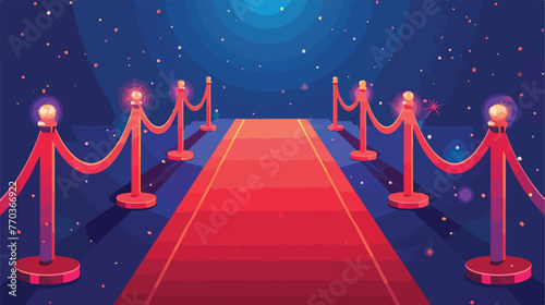 illustration of a gala night with red carpet and velve