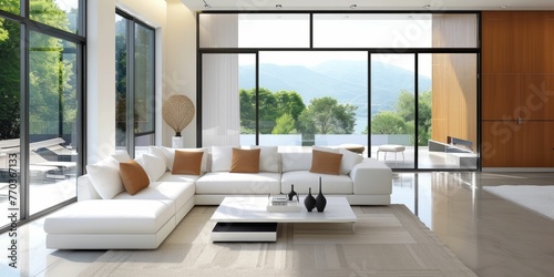 Minimalist modern living room interior background © Creative Canvas