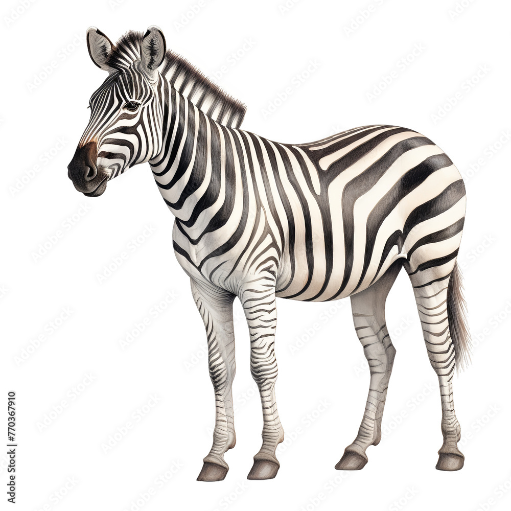 Obraz premium Zebra watercolor clipart illustration isolated on transparent background