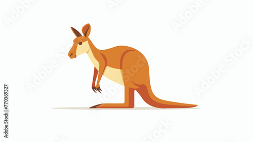kangaroo icon logo in flat  flat vector isolated on white