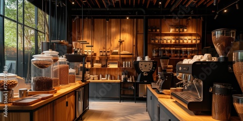 roastery with warm and inviting earthy tones photo