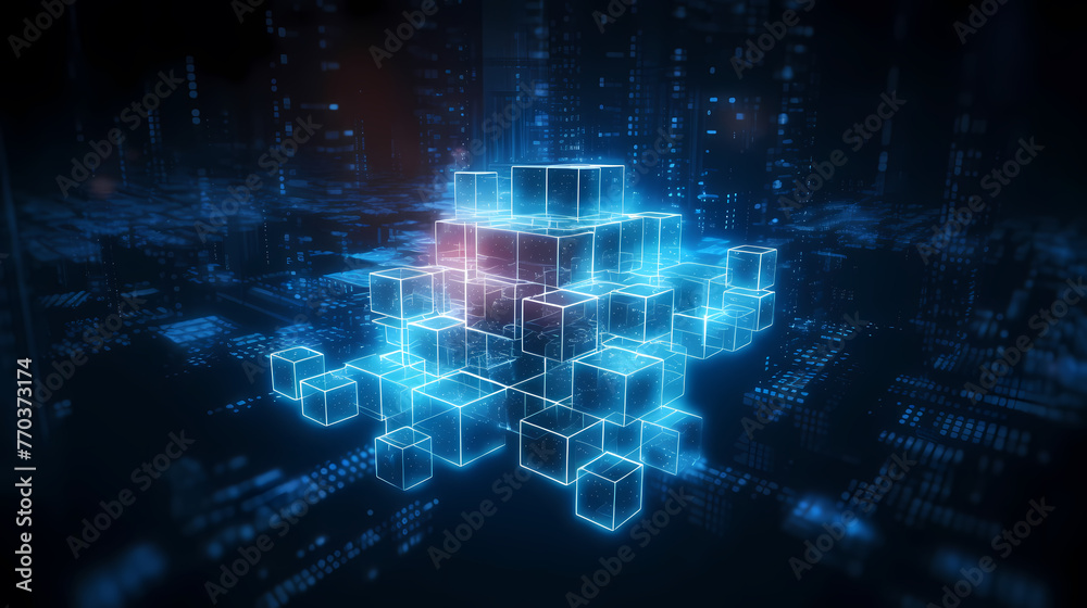 Obraz premium Infographics on big data array and future background