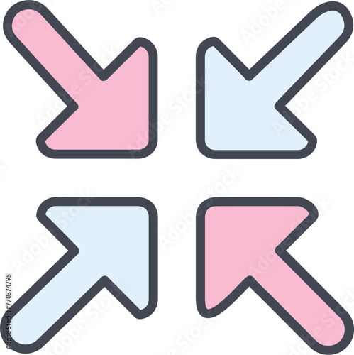 Reduce Arrow Vector Icon