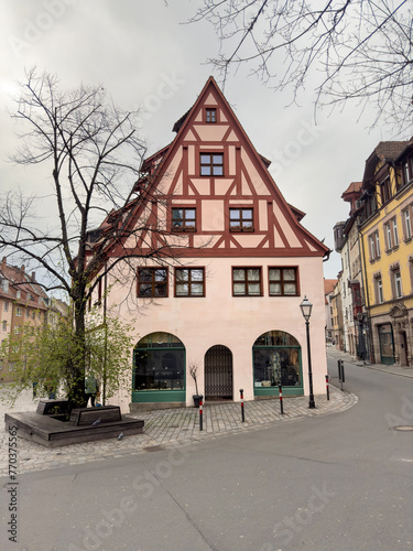 typical old houses in the old town in Nuremberg, Germany