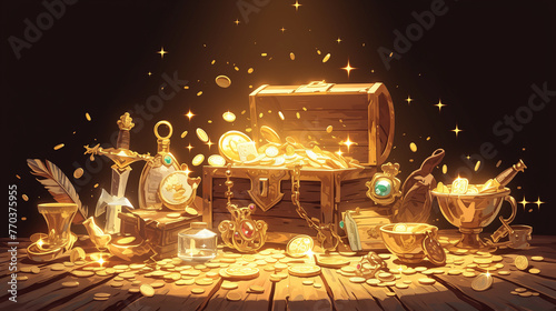 宝箱と金銀財宝