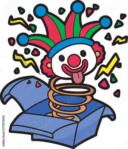 April fools day collection decoration. Funny celebration day elements. Surprise day illustration. Clown icon art. Prank ideas clip art.