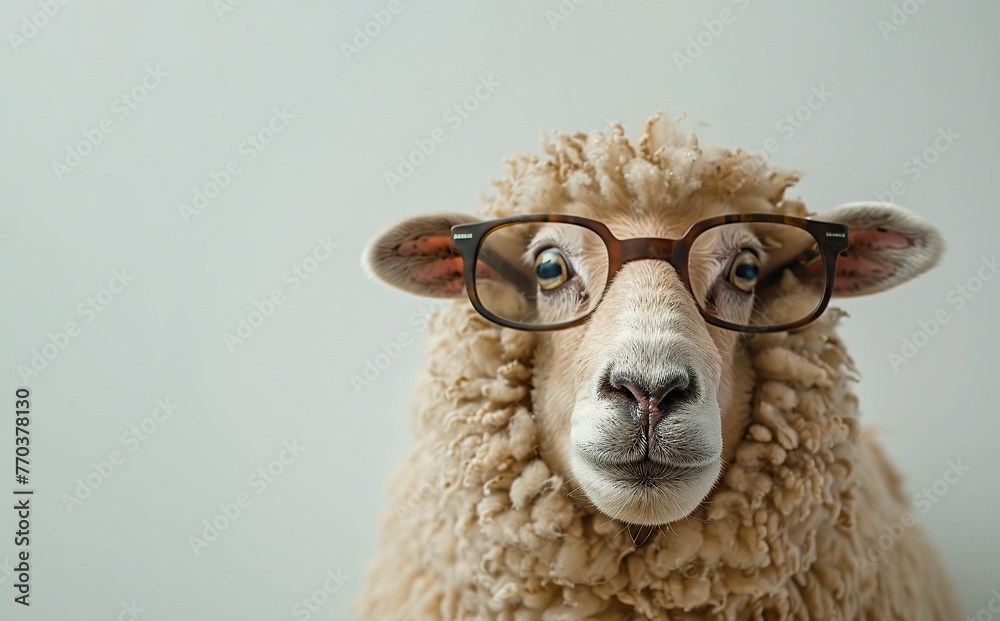 Scholarly Sheep Wearing Glasses